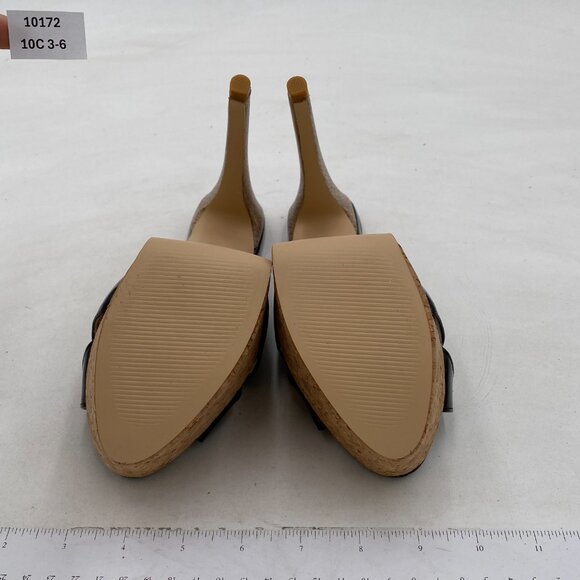 FSJ Black Platform Sandal Peep Open Toe High Heel Mule Backless Summer Sandals - Picture 6 of 7